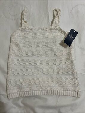 Abercrombie Kids Cream Cropped Knit Tank Top Girls Size 5/6 New with Tags